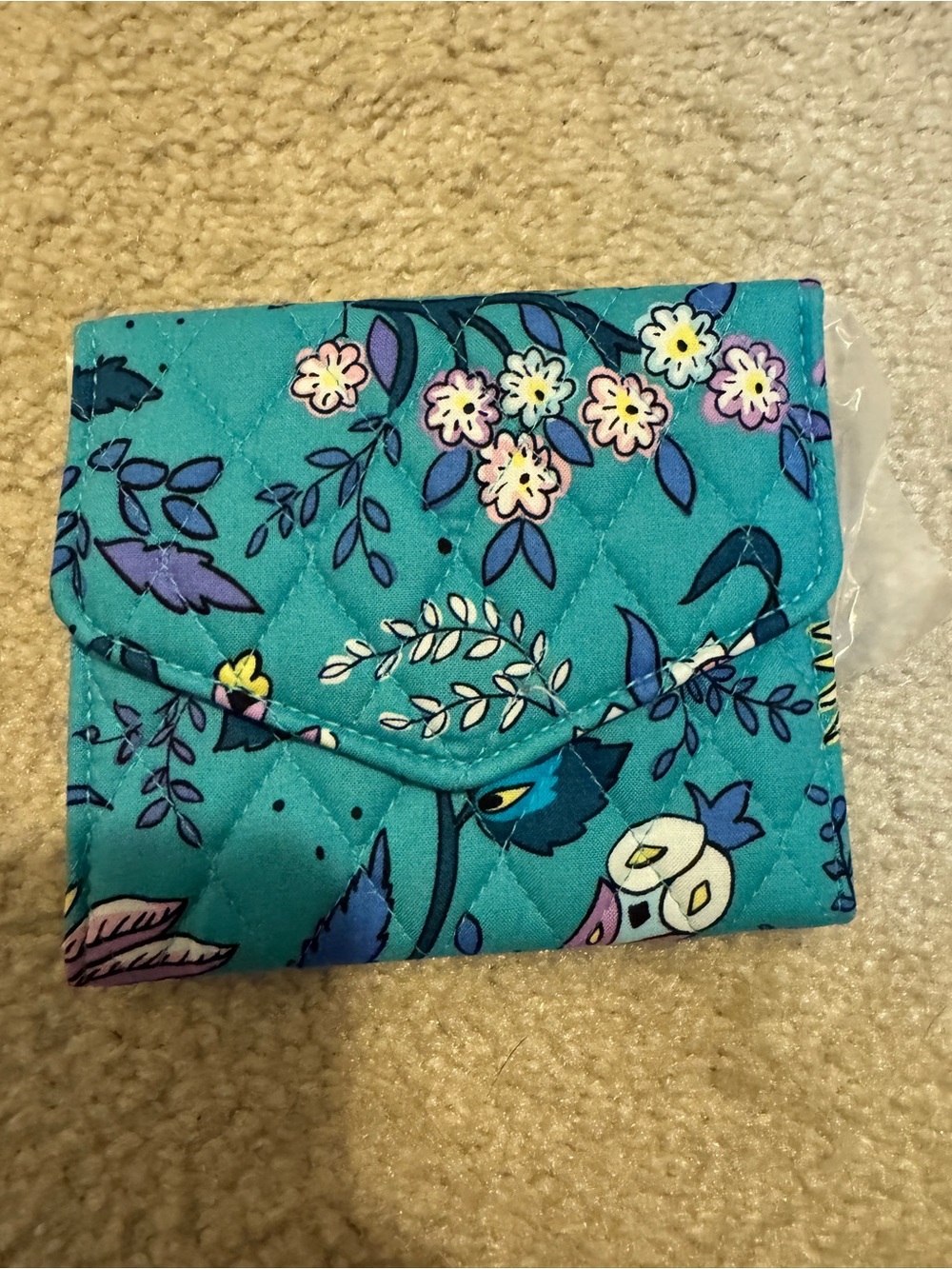 NEW Vera Bradley Mini Tri-Fold Wallet in Peacock Garden